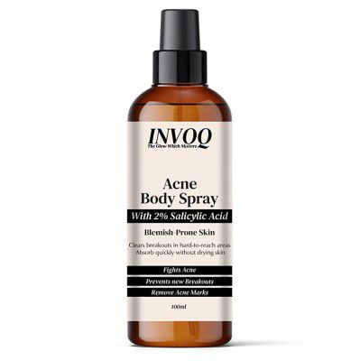 Invoq Back and Body Acne Spray | Helps Control Body Acne & minimizes breakout, Removes blackheads & Dark Spots.