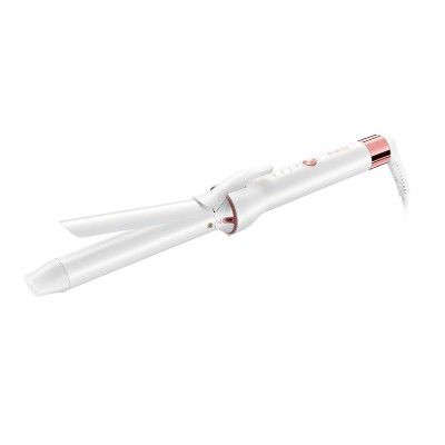 IPARAH P-201 Premium 25MM Hair Curler Curling Tong Iron for women 10 million Negative Ions PTC heating element Anti-scalding All Hair Types 3 grade LED setting Adjustable Temp 360° swivel cord, White