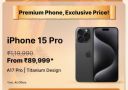 Big Billion Days Special: iPhone 15 Pro to be priced at ₹89999	...