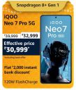 iQOO Neo 7 Pro 5G @ ₹30,999 During Big Billion Days Sale...