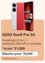 iQOO Neo9 Pro 5G @ ₹29,999 during Prime Day Sale...