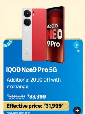 iQOO Neo9 Pro BBD Price Revealed	