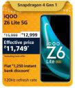 iQOO Z6 Lite 5G @ ₹11,749/- During Big Billion Days Sale...