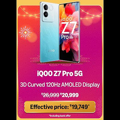 iQOO Z7 Pro 5G Price drops to ₹19749 during Big Billion Days