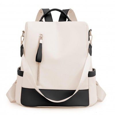 IRMAO Artistic National Style Oxford Small Capacity Antitheft Women's Bag Generation Backpack (CreamBlack)