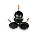 IRONIUM Iron Sheet Metal Set of 4 Pcs (Wok 24cm Dia, Dosa Tawa 23cm Dia, Frying Pan 24cm Dia & Kadai 24cm Dia)...