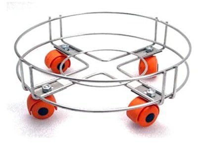 IronTech Heavy Stainless Steel Gas Cylinder Trolley with Wheel