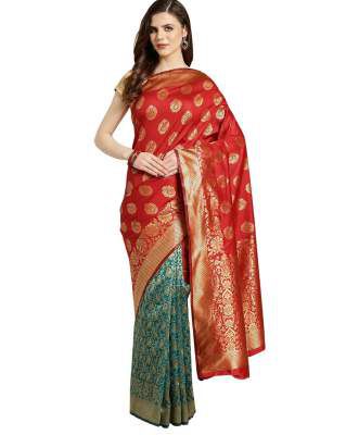 ISHIN Block Print Traditional Saree