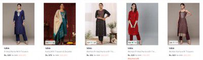 Myntra Loot : Ishin Kurta Sets Upto 90% Off | Starts At ₹593