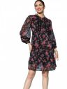 ishin Women's Chiffon Black Lurex Embellished A-Line Belted Dress...