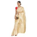 ishin Womens Silk Cotton Off White Woven Design Saree With Blouse Piece...