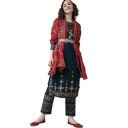 ishin Women's Viscose Rayon A-Line Embroidered Kurta suit Set With Dupatta & Pant...