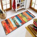 Ishro Home 3D Printed American Bedside Runner Carpet Anti Skid for Home/Kitchen/Kitchen/Living Area/Office Entrance. (Stripes, 22 X 55)...
