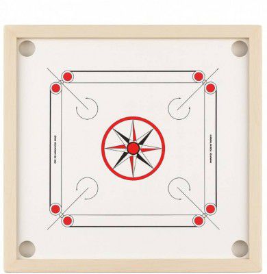 Ishu Sports White full size carrom board with stiker coins and powder | 82 cm