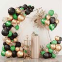 ITAF Gold Blue & White Metallic Shiny Balloons and Gold Confetti Balloons (Green Gold Black + Gold Confetti)...