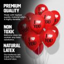 ITAF Set of 50 Pcs Red Printed I Love You Pastel Balloon For Birthday/Valentine day...