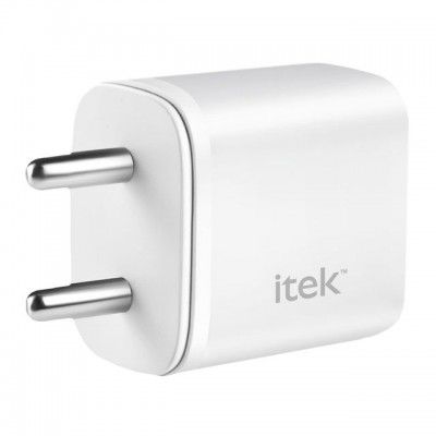 Itek 20W Type A & Type C 2-Port Fast Charger (Short-Circuit Protection, White)