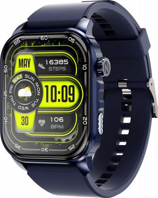 itel Alpha with 2 HD Display, 500nits Always-On Display & 150+ Watch Faces Smartwatch (Midnight Blue Strap, Free Size)