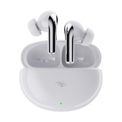 itel Buds Ace ANC, ANC (~25dB), 50HRS Playtime, Wireless Earphones with Mic (White)