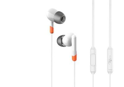 Itel IEP12 Wired Earphones with 10mm Drivers, Tilt in-Ear Design, 10-Min Fast Charge for 120 Min Playtime, and in-Line Microphone (White)