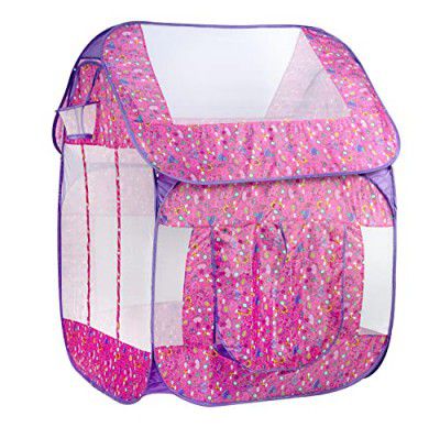 Itoys Foldable Portable Playhouse Castle Butterfly Tent for Kids- Big Pop-Up Play Tent for Toddler and Baby, Travel, Indoor and Outdoor Play for Kids