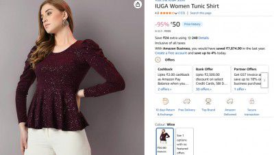 IUGA Women Tunic Shirt