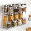 IVAZA 2-Layer Stainless Steel Kitchen Rack for Jars and Bottles ...