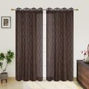 IVAZA Heavy Polyester Net Damass Print Semi Transparent Fancy Sheer Window Curtain 5 Feet Parda for Living/Drawing and Bedroom Set of 1 Pic Coffee...