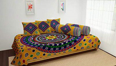IVAZA New Cotton Traditional 6 Piece chakri Diwan Set 
