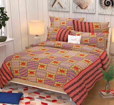 IVAZA Premium 144 TC Latest Beautiful 3D bedsheet Double Bed Polycotton with Two Pillow Covers