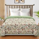 IVAZA UltraSonic Quilted 120 GSM Microfibre Reversible Double Bed Printed Comforter/Quilt/AC Blanket/Dohar Breathable Cozy Super Soft Brown...
