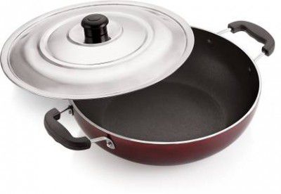 iVBOX Eco-SS Induction Bottom Non-Stick Kadhai 24 cm diameter with Lid 2 L capacity  (Aluminium, Non-stick, Induction Bottom)