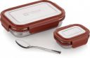 iVBOX Slim-Pro Steel Airtight Leak-Proof Tiffin for Kids School, Office 2 Containers Lunch Box (1050 ml)...