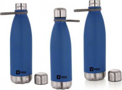 iVBOX Sporto-750ml Unbreakable Stainless Steel Water Bottle for Fridge, Home/Office 750 ml Bottle  (Pack of 3, Blue, Steel)