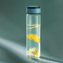 Iveo Borosilicate Glass Bottle, Aqua Sphere | Water bottle for fridge - 600 ml | Extreme Temperature Resistant | for Hot and Cold Water, Milk, Lassi, Juice, Detox Mix | Leak Proof | Blue...
