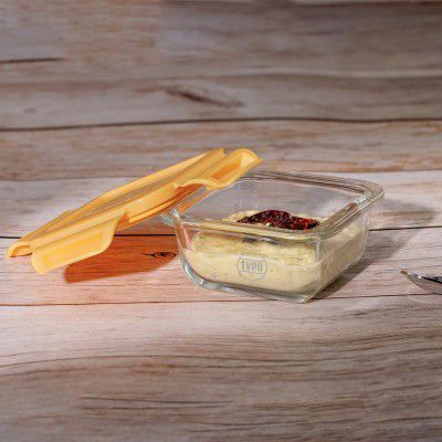 IVEO Borosilicate Glass Container, Fresh Nano | 150 ml, Square, 1 Pc, Yellow