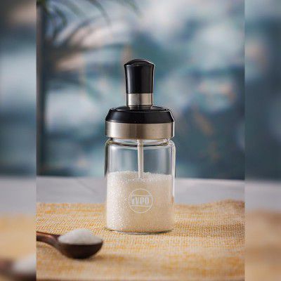 Iveo Borosilicate Glass Spice Jar, Spice Up | Spice Bottle with Spoon |  250 ml, 1 Pc, Clear