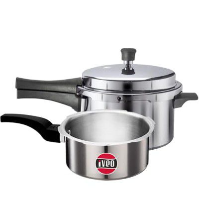 Iveo Indo-Green Aluminium Outer Lid Induction Base Pressure Cooker Combo of 2L & 3L | Warranty for 1 Year.