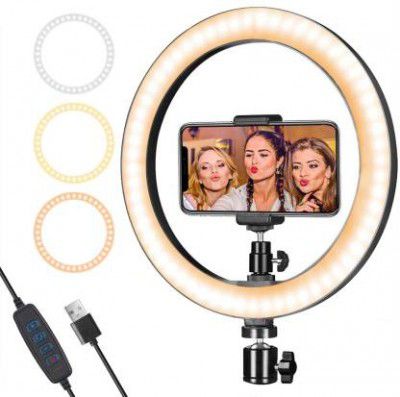 iVoltaa 10 inch Ring Light Ring Flash  (White)