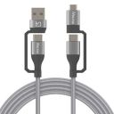 iVoltaa 4 in 1 PD 60W Type C/USB A to Type C/Micro USB Cable Fast Data transfer Multi use Nylon Braided Cable for Android and Type C devices - 1 M / 3.3 Ft Long...