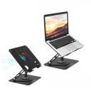 iVOOMi Windy 360° Rotating RGB Cooling Laptop Stand for Desk, Adjustable Metal Laptop Stand, Double-Head USB Interface...