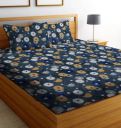 IWS 144 TC Microfiber Double Printed Flat Bedsheet  (Pack of 1, Multicolor)...