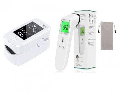 IZI Super Combo of Fingerprint Pulse Oximeter 1.5 Led Display with Temperature Measuring Device