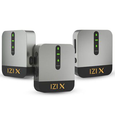 IZI X Dual Channel Wireless Microphone 360° Omnidirectional, 120M Range, 15Hr Playback, Fast Charging, Pro Active Noise Cancellation, DSLR & Android iOS Compatible, 3.5mm Jack, Portable for Vlogging