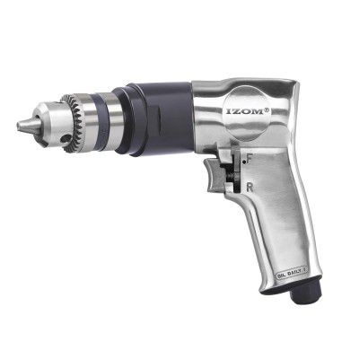 IZOM IZ-4031 3/8 Reversible Air Drill 1800 RPM Aluminum Alloy 90 PSI Forward/Reverse Lever  Drilling Machine 