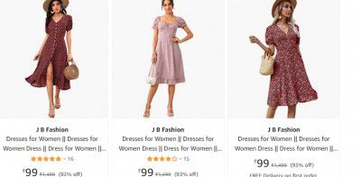 J B Fashion Dresses for Women Flat ₹99