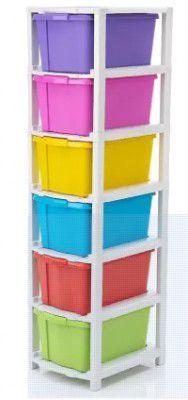 J K INTERNATIONAL 6 Compartments Plastic Modular Drawer (Multicolor)