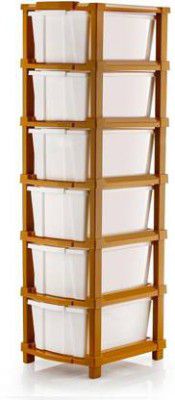 J K INTERNATIONAL 6 Compartments Plastic Multipurpose Drawer, Storage Organizer Home