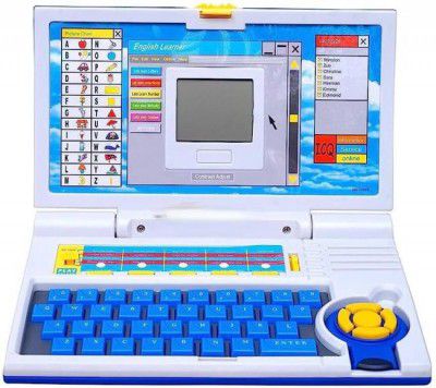 J K INTERNATIONAL Educational Laptop Computer Toy with Mouse for Kids Above 3 Years  (Blue)