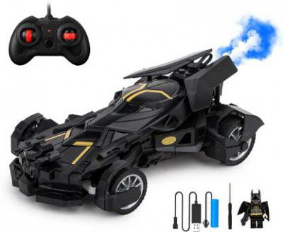 J K INTERNATIONAL Remote Control Car for Kids with Mist Spray Action Flashing Lights (Black)